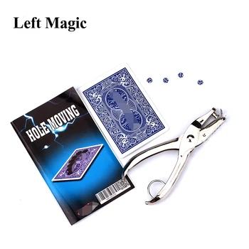 1 Komplekt Hole Punch Kaart + Puch Illusiveness Magic Trikke Liigub Auk Kaardi Õõnes Üleandmise Kaart Magic Rekvisiidid Close Up Magic Trikk