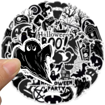 10/30/50TK Must Valge Halloween Õudus Magic Cartoon Kleebised DIY Kitarr Sülearvuti Pagasi Rula Graffiti Kleebised Lõbus Poiss
