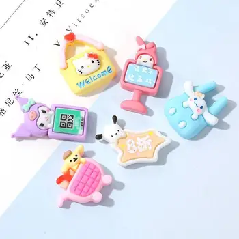 10tk Kawaii Sanrio Hello Kitty Kuromi Mymelody Cinnamoroll Pochacco Pom Pom Puriin Diy Tarvikud klambri külge Tarvikud Kaunistada