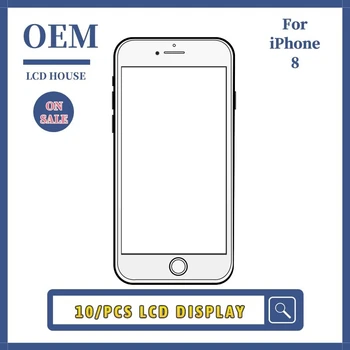 10tk/Palju OEM LCD Ekraan, iPhone 8 8G Ekraani Touch Digitizer Asendamine Assamblee Must Valge Täieliku Compatibler LCD Ekraan