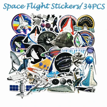 34PCS Kosmoses Astronaut Klassikalises Stiilis Graffiti Kleepsud Moto auto & kohver lahe sülearvuti kleepsud Rula kleebis F4