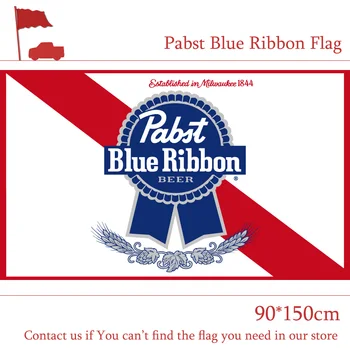 3x5 Jalad 90*150cm PBR Pabst Blue Ribbon Nailon Siseruumides Väljas Lipu Kaunistamiseks