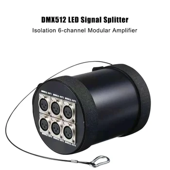 6 Kanali Signaali Väljund-Jaoturit DMX512 3-pin Standard Signaali Võimendi DJ Disco Etapi Valgustuse Kontroll