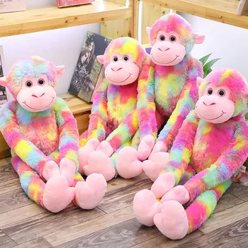 80cm Armas Rainbow Monkey -, Plüüš-Mänguasi, Pikkade Käte Pehme Täidisega Loomade Ahvid Auto Home Decor Lapsed Kingitus