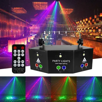 9 Augud RGB DJ Disco Tala Laser Valgus Projektor DMX Etapi Valgustus LED Music Sound Control Bar KTV Lepinguosalise Club Ööklubi