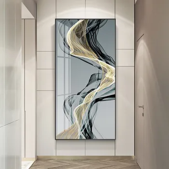 Abstraktne Kaasaegne Nordic Gold Geomeetria Hall Joon Seina Art Lõuend Maali Poster Pildi Printimiseks Office Elutuba Home Decor