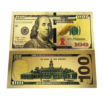 Ameerika ÜHENDRIIKIDE 100 Dollarit prop raha Kulla USD dollari mälestuseks Pangatähtede jaoks väärtuslik Suveniiride Kingitused võltsitud raha kogumine