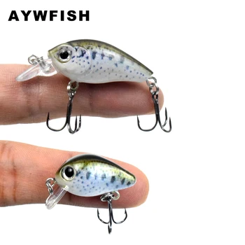 AYWFISH 1.7 G / 3.5 G Väike Käsitöö Bass Kalapüük Landid Ujuvad Kõvast Plastikust Ostmisele Hulgi-Kunstlik Mini Crankbait Wobblers