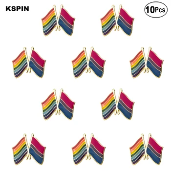 Bi-pride & Rainbow Rinnamikrofon Pin Lipu embleem Sõle Sõrmed Märgid 10tk Palju