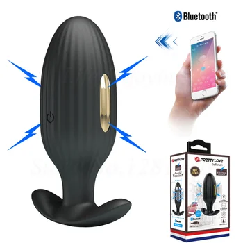 Bluetooth-APP Elektrilöögi Impulsi Mees Eesnäärme Massager Anal Butt Plug G-punkti Stimulaator Dildo Vibraator Sex Mänguasjad Mehed Naised
