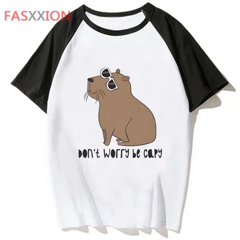 Capybara t-särk top tees mees vintage naljakas esteetiline anime t-särk valge t-särk esteetiline