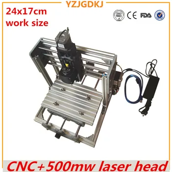 CNC 2417 GRBL kontrolli Diy suure võimsusega 500mw lasergraveerimine CNC masin 3Axis Puit Router 0,5 w laser