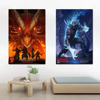 Dungeons Dragon Grid Video Mängu Lõuend Kunsti Plakat ja Seina Art Pilt Prindi Moodne Perekond magamistuba Decor Plakatid