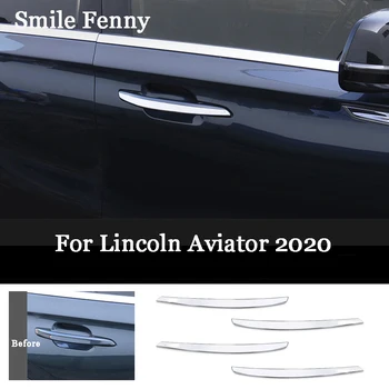 Eest Lincoln Aviator 2020 2021 Roostevabast Terasest Hõbedane Auto Välimine Ukse Käepide Kaitse Hõlmab Anti-scratch Sisekujundus Auto Tarvikud