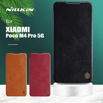 eest Xiaomi Poco M4 Pro 5G Juhul Nillkin Qin Luksuslik Õhuke Nahast Flip Case-Kaardi Pesa Kate Xiaomi Redmi Lisa 11 11T 5G Juhul
