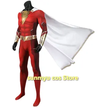 Filmi Kapten Shazam Cosplay William Cosplay Kostüüm Halloween Ühtne Superkangelane Kombekas Shazam Raev Jumalad