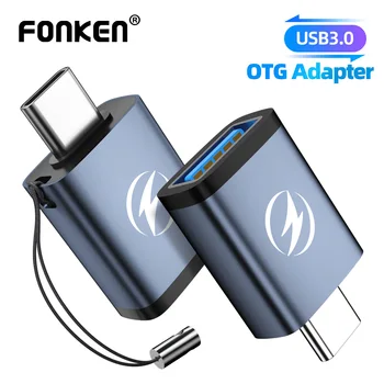 FONKEN OTG USB Adapter C-Tüüpi USB 3.0 Type-C Adapter OTG Kaabel Macbook pro Õhu Samsung S10 S9 USB OTG Kiire andmeedastus