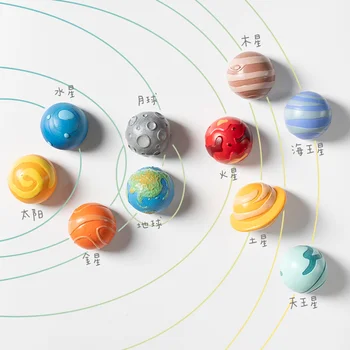 Galaxy Happy Planet Astronaut kolmemõõtmeline Magnet Külmkapp Kleebised Kaheksa Planeeti Loominguline Armas Magnet Kleebised