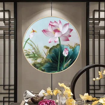 Hiina Uus Teemant Maali Elegantne Lotus Punkti Diamond Käsitöö Maali Kaasaegne Lihtne Zen Lotus Elutuba Ringil Seina Värvimine