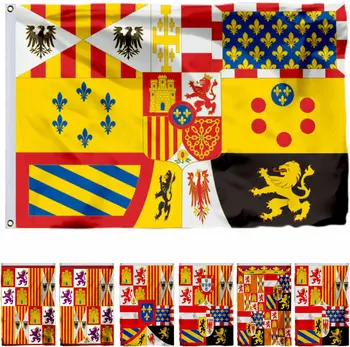 Hispaania Kuninga Carlos II I Lipu 3X5FT ES Reaalne De Felipe II I Lipud 90X150CM Reyes Catolicos Banner 21X14M
