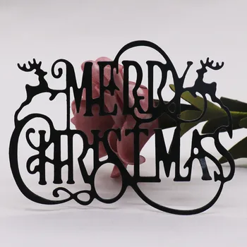 Häid Jõule Sureb Sõnad, Metalli Lõikamine Sureb Scrapbooking Album Navidad Kaartide Tegemise Dekoratiivsed Käsitöö Reljeef Šabloon Diecut