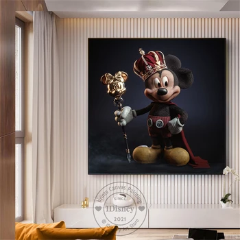Kuningas On Tagasi Miki Hiir Plakat Disney Cartoon Printida Lõuendile Maali Abstraktne Kaasaegne Luksus Seina Art Elutuba Home Decor