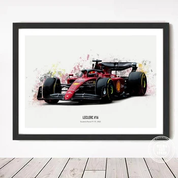 Leclerc Ferraris F1-75 Plakat Vormel-1 Lõuend Trükib Abstraktse Auto Seina Art Motorsport Maalimine elutoa Seina Decor