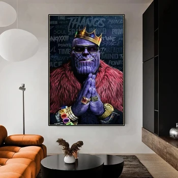 Marvel Avengers Filmi Lõuendile Maali Thanos, mille Võra Superkangelane Plakatid, Prindid Seina Art Pilte Kids Room Decor Cuadros