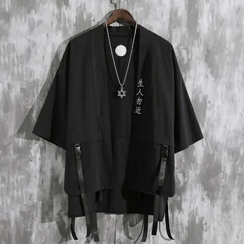 Meeste Haori Kampsun, Kimono Särgi Suvel Samurai Jaapani Rõivad Riideid Lahti Obi-Aasia Riided Yukata Jope Streetwear 5XL