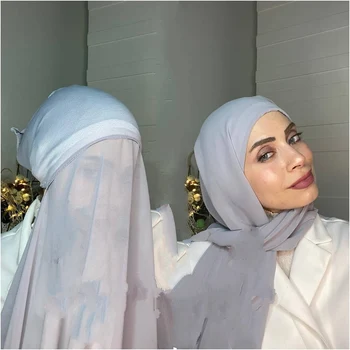 Moslemi naised Lslamic turban daamid turban vahetu sifonki hijab, mille kapoti all sall unikaalne disain sifonki hijab sall eest