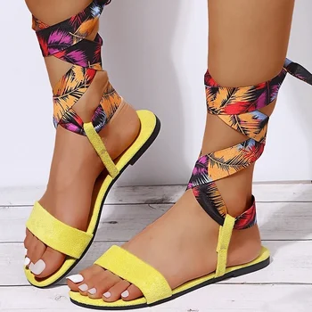 Naiste Sandaalid Pahkluu Rihm Suve Kingad Korter Pluss Suurus 43 Casual Fashion Rannas Sandaalid Uued 2022 Daamid Kingad Zapatos De Mujer