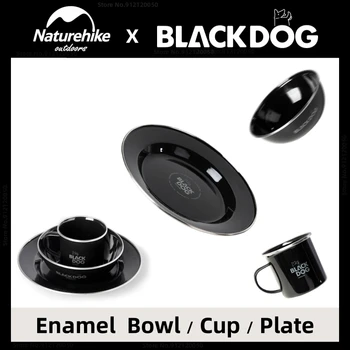 Naturehike-Blackdog Väljas Telkimine Emailiga Kaussi Plaat Cup Piknik Grill Lauanõude Komplekt Ultralight Portable Uued Picnic Seadmed