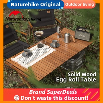 Naturehike Väljas Telkimine Must Pähkel, Muna Rulli Portable Folding Tabel täispuidust Laud BBQ Pikniku Laud Väljas Matk Mööbel