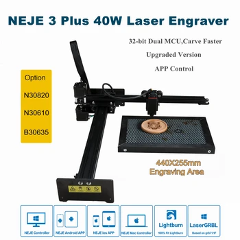 NEJE 3 + 40W CNC Laser Graveerija Puidu Lõikamise Masin 3D Laser Printeri koos Auto Õhu Aidata Bluetooth APP Kontrolli Lightburn