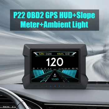 P22 Dual Süsteemi HUD Koos lubatud kiiruse ületamise Madala Pinge Alarm Head Up Display Kiiruse Kalle Kalle Arvesti OBD2 GPS Auto Elektroonika