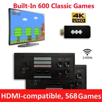 Pihuarvuti Video Mängu Konsool Sisseehitatud 600 Klassikaline Mängud Toetus AV Väljund 2.4 G Wireless Gamepad 8 Bit Mini TV Video Konsooli