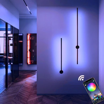 Reguleeritav, Värviline Seina Lamp Kaasaegne RGB puldiga AC 110V 220V LED seinavalgusti Magamistuba, elutuba, Tuba Teenetemärgi Valgustus