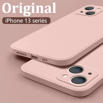 Ruut Vedela Silikooniga Case For iPhone 13 Pro Max 12 11 Mini X-XR, XS 7 8 Plus SE 2020 Originaal Kaamerat Kaitsev Pehme Kate Tagasi