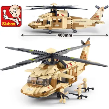 Sluban B0509 Sõjalise Seeria õhujõudude Helikopter Armee Lennuk Sõdurid Arvandmed DIY ehitusplokid Mänguasi Lastele Poisid Xmas Kingitused