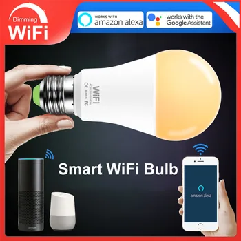 Smart Wifi LED Lamp E27 Juhitava LED Pirn 15W kooskõlas Alexa Google ' i Kodu Assistent Kaugjuhtimispult Smart Telefon