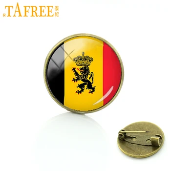 TAFREE Belgia Riigi Lipu kunsti prossid pin-Parimad Pakkumised Kunagi meeskonna logo märgid Peen Klassikaline Meeste Spordi ehted pross T256