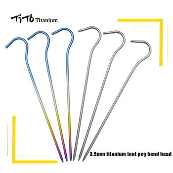 TiTo 12tk/8pcsTitanium Sulamist Telk Peg küünte Väljas Telkimine Aksessuaar Telgi Vaia Painutage Pea Läbimõõt 3,5 mm Titanium telk küünte