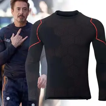 Tony Stark topp Cosplay Kostüüm Raud Meeste Vabaaja Dressipluus / Püksid Lukuga Topp tony stark Jope Kaua Tshirt