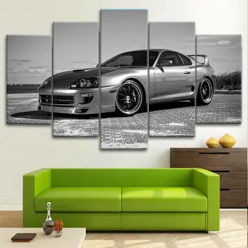 Toyota Supra JDM Auto 5 Paneeli Modular Wall Art Lõuend Plakatid, Maalimine elutuba, Magamistuba Home Decor Pilte Teenetemärgid