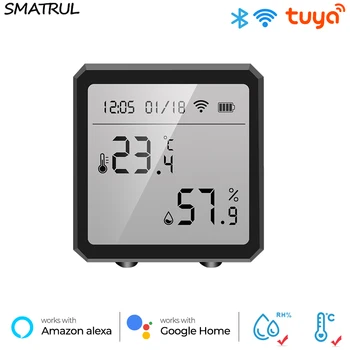 Tuya Smart WiFi Temperatuuri ja Niiskuse Andur 2-in-1 Hygrometer Termomeeter Sise Digitaalne LCD Ekraan Äratuskell Meeter Kodu
