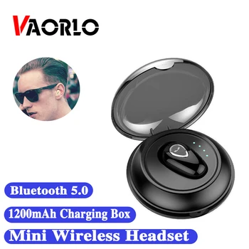 VAORLO Mini Kõrvaklapid 5.0 Bluetooth Juhtmeta Kõrvaklapid Hi-Fi Bass Muusika Peakomplekt, millel HD-Mic 1200mAh Aku Kasti Sport Earbuds