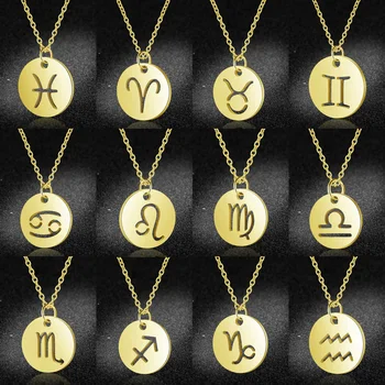 Vni ja Mia 316 Roostevabast Terasest 12 Zodiac Ripats Kaelakee Naiste Hulgimüük Mood Horoskoop Võlu Ehted Dropshipping