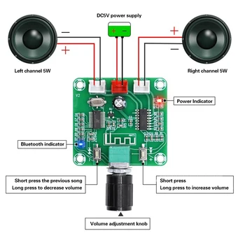 XH-A158 Bluetooth Audio Võimendi Juhatuse Ultra Clear Bluetooth-5.0 Pam8403 DIY Juhtmeta Kõlar Võimendi juhatuse 5W*2