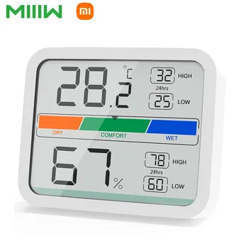 Xiaomi Miiiw LCD Digitaalne Termomeeter 2 Hygrometer Sise-Thermo-Hygrometer Magnetiga, MIN/MAX Arvestust Tuba kliimaautomaatik